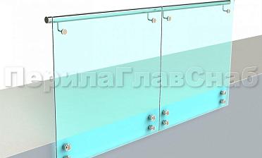 Ограждение с поручнем на выносе на точечном креплении купить в Самаре