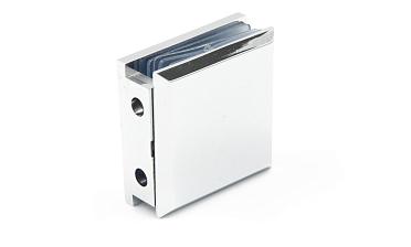 Коннектор для душевой  стена-стекло 45х45 мм, 90°, с двумя отверстиями, цинк, полированный t731 PZn купить в Самаре