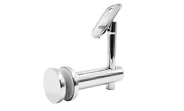 Выносной держатель поручня на стекло 8-20 мм, регулируемый, с ложементом, полированный, (AISI 304) k241-5 купить в Самаре