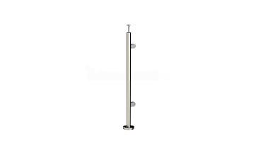 Стойка круглая Ø38.1: 2 штамп. зажимных стеклодержателя, полированная, высота 950 мм (AISI 201) k726-R купить в Самаре