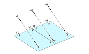 Комплект фурнитуры для козырька 1500х1800 (на вантах/тягах) k671-15-18 купить в Самаре