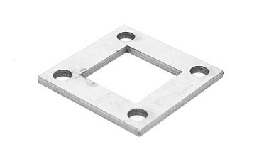 Фланец стойки 75 х75 х 5 (4,3) х AISI304, 4 отв. М10, с центральным отверстием k115-6 купить в Самаре