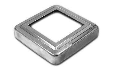 Низ стойки фигурный под трубу 50х50 мм, 83х83х0.5 мм, высота 17 мм, полированный (AISI 304) k375 купить в Самаре