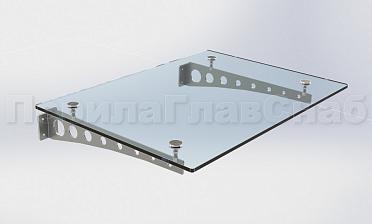 Стеклянный козырек на консоли из листа купить в Самаре