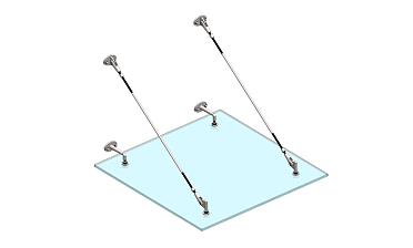 Комплект фурнитуры для козырька 1200х1200 (на вантах/тягах) k671-12-12 купить в Самаре