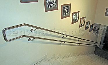 Двойной пристенный поручень из нержавейки купить в Самаре