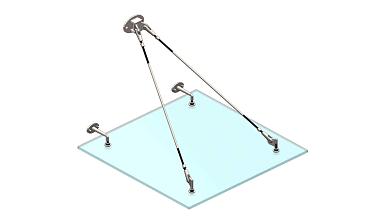 Комплект фурнитуры для козырька с двойным кронштейном стена-тяга 1200х1200 (на вантах/тягах) k671-12-12-2 купить в Самаре