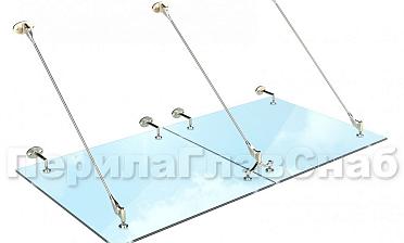 Комплект фурнитуры для козырька 1800х1800 (на вантах/тягах) k671-18-18 купить в Самаре