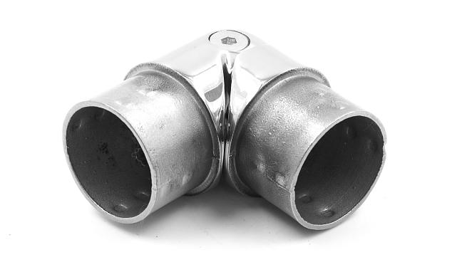 Поворот литой, шарнирный под Ø42.4 мм, полированный, AISI 304 k273