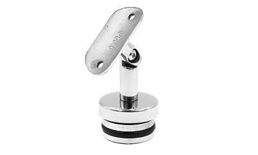 Наконечник палец с алюминиевой системой фиксации на стойке Ø42.4х1.5 мм, регулируемым ложементом под поручень Ø50.8 мм, полированный, литой, нержавеющий AISI 304 k206 купить в Самаре