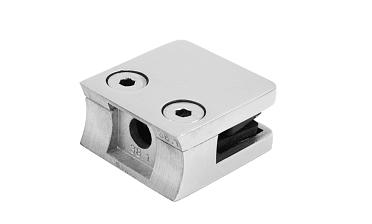 Стеклодержатель литой квадратный с вставками под стекло 8-10 мм (4+4 мм), на стойку Ø38.1 мм, 41х22х42, полированный, (AISI 304) k004-10 купить в Самаре