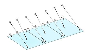 Комплект фурнитуры для козырька 1800х3700 (на вантах/тягах) k671-18-37 купить в Самаре