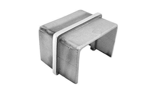 Соединитель для поручня с пазом 40х60 мм, шлифованный (AISI 304) Фk541-2