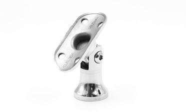 Наконечник стойки "колокольчик" на плоскость, с регулируемым ложементом под поручень Ø50.8 мм, литой, полированный, нержавеющий AISI 304, k203-3 купить в Самаре