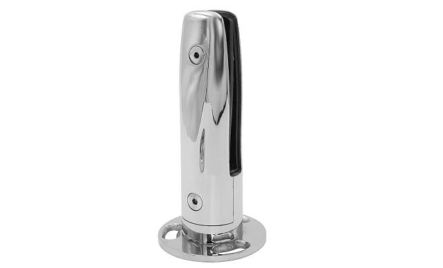 Стеклодержатель литой напольный, круглый, для стекла 12-16  мм, полированный (AISI 304) k176-2 2