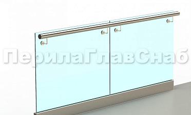 Ограждение с поручнем на выносе в зажимном профиле купить в Самаре