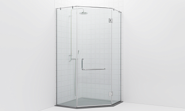 Комплект фурнитуры для трапециевидной душевой перегородки на профиле с угловой штангой t553-1 купить в Самаре