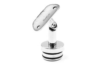 Наконечник палец с алюминиевой системой фиксации на стойке Ø38.1х1.5 мм, регулируемым ложементом под поручень Ø50.8 мм, полированный, литой, нержавеющий (AISI 304) k204 купить в Самаре