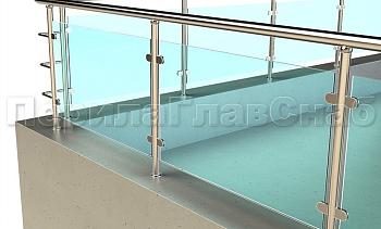 Кровельное ограждение из нержавеющей стали со стеклами в Самаре. Готовые проекты ПерилаГлавСнаб