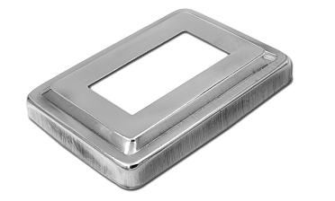 Низ стойки фигурный под трубу 31х61 мм, 105х75х0.4, высота 16 мм, полированный (AISI 304) k377 купить в Самаре