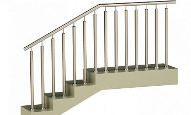 Ограждения с двумя стойками в каждую ступень без ригелей купить в Самаре