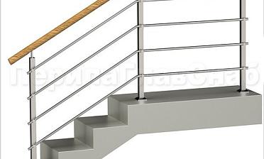 Четыре ригеля на держателях, круглый пластиковый поручень и квадратные стойки купить в Самаре