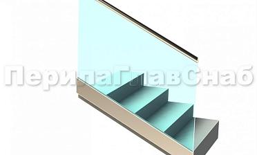 Ограждение с поручнем с пазом в зажимном профиле на лестнице купить в Самаре