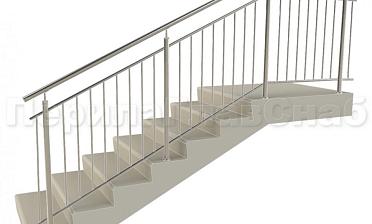 Нержавеющие ограждения с вертикальным заполнением 'частокол' - вариант №3 купить в Самаре