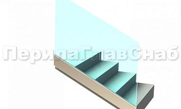 Ограждение без поручня на профиле на лестнице купить в Самаре