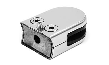 Стеклодержатель штампованный под стекло 10 мм (5+5 мм), под стойку Ø38.1 мм (39х24х55), полированный (AISI 304) k538-10 купить в Самаре