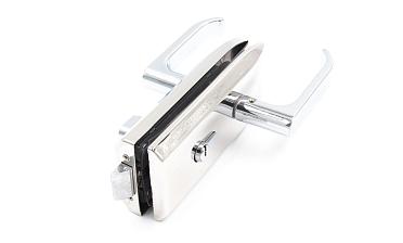 Замок для стеклянной двери с нажимной ручкой, евроцилиндр односторонний ключ/защелка, с ответной частью на стекло, полированный t155 PSS купить в Самаре