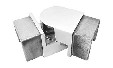 Отвод для поручня с пазом 40х40 мм, шарнирный, полир., (AISI 304) k546-2 купить в Самаре