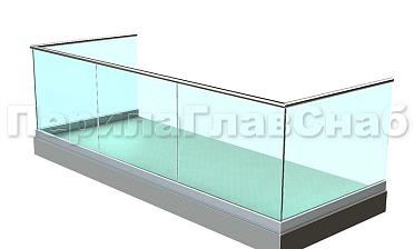 Ограждение на несущем стекле на алюминиевом профиле для балкона купить в Самаре