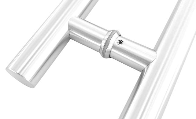 Ручка для стеклянной двери рейлинг двухсторонняя для стекла 8-12 мм, 32х1500х1800 мм, шлифованная t633-1800 SSS 2