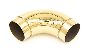 Отвод поручня под Ø50.8х102х1.45 мм, 90°, полированный 600 Grit, с двумя установочными кольцами, золото k052-88 купить в Самаре