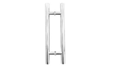 Ручка для стеклянной двери рейлинг двухсторонняя для стекла 8-12 мм, 32х625х800 мм, полировка t633-800 PSS купить в Самаре
