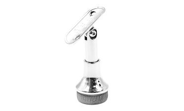 Наконечник регулируемый по высоте на стойку Ø38.1х1.5 мм, с регулируемым ложементом под поручень Ø50.8 мм, литой, полированный, нержавеющий (AISI 304) k317-3 купить в Самаре