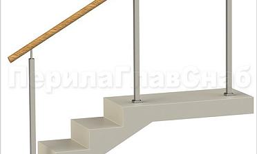 Нержавеющие ограждения без ригелей с пластиковым поручнем и квадратными стойками купить в Самаре