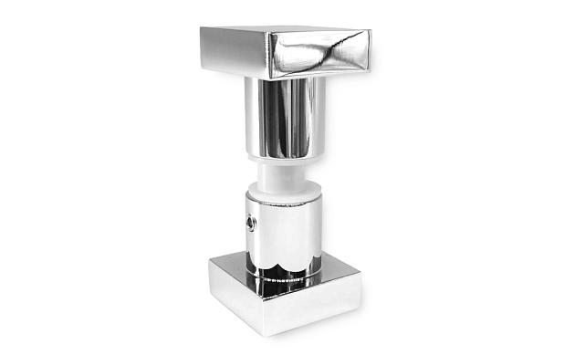 Ручка-кноб квадратная, для стекла 6-12мм, алюминий, полированная t669 ALPC 2