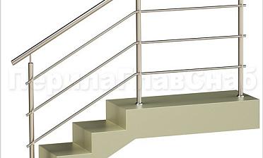 Три ригеля на держателях, круглый поручень и круглые стойки для крыльца купить в Самаре