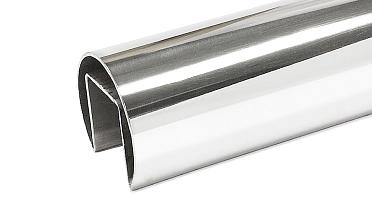 Труба Ø42.4 мм, с пазом 24х24, тройная полировка 800GRIT, (AISI 201) k820 купить в Самаре