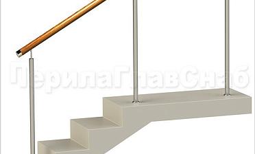 Нержавеющие ограждения без ригелей с деревянным поручнем купить в Самаре