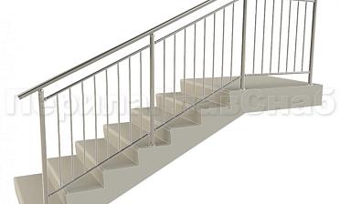 Нержавеющие ограждения для школ и детских садов с вертикальным заполнением “Частокол” - вариант №1 для крыльца купить в Самаре