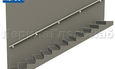 Готовый пристенный поручень с 5 держателями, длина 4300 мм (AISI 304) k730-43 купить в Самаре