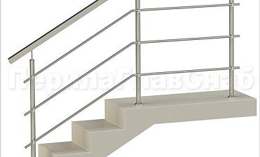 Три ригеля на держателях, квадратный поручень и круглые стойки купить в Самаре