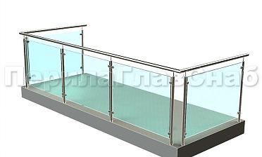 Ограждение из нержавеющей стали со стеклами для балкона купить в Самаре