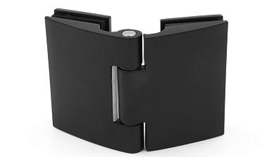 Петля для душевой кабины стекло-стекло 180°, без реза, нержавеющая сталь AISI 304, черная t313 BL купить в Самаре