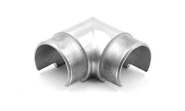 Отвод поручня с пазом Ø48.3мм, 90°, с двумя установочными кольцами, шлифованный 320Grit, (aisi 304) Фk237-2 купить в Самаре