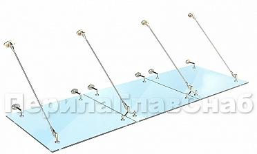 Комплект фурнитуры для козырька 1200х2800 (на вантах/тягах) k671-12-28 купить в Самаре