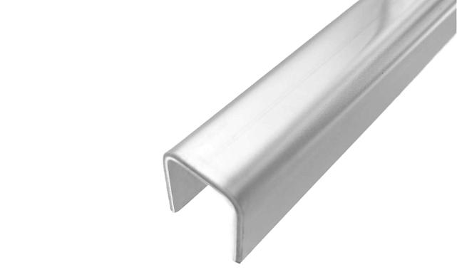 Профиль П-образный, L=2000 мм, t=1.5 мм, для стекла 12 мм, полир. (AISI 304) Ф-0454 2
